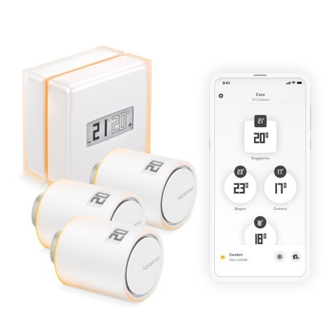 Zestaw: termostat + 3 zawory Netatmo NBU-NTH-NAV Zestaw: termostat + 3 zawory Netatmo NBU-NTH-NAV