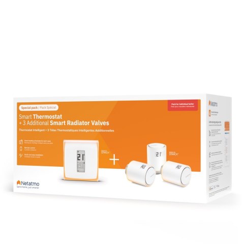 Zestaw: termostat + 3 zawory Netatmo NBU-NTH-NAV Zestaw: termostat + 3 zawory Netatmo NBU-NTH-NAV