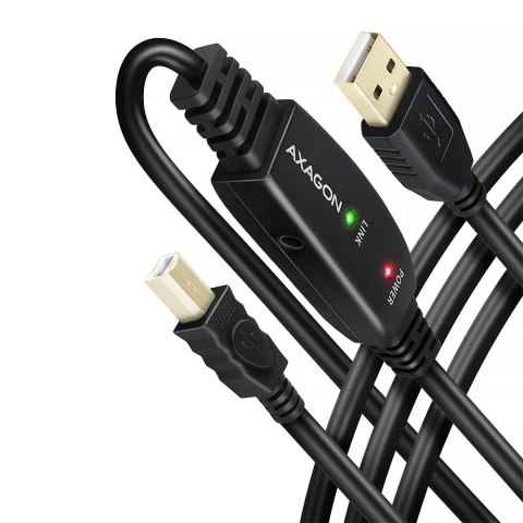 Axagon ADR-220B USB 2.0 A-M -> B-M active connecting/repeater cable 20m - Kabel - Digital/Daten kabel USB USB A USB B Czarny Axagon ADR-220B USB 2.0 A-M -> B-M active connecting/repeater cable 20m - Kabel - Digital/Daten kabel USB USB A USB B Czarny
