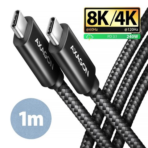 Axagon BUCM4X-CM10AB kabel USB USB 3.2 Gen 2x2 1 m USB C Czarny Axagon BUCM4X-CM10AB kabel USB USB 3.2 Gen 2x2 1 m USB C Czarny