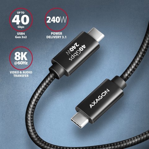 Axagon BUCM4X-CM10AB kabel USB USB 3.2 Gen 2x2 1 m USB C Czarny Axagon BUCM4X-CM10AB kabel USB USB 3.2 Gen 2x2 1 m USB C Czarny