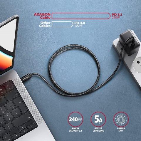 Axagon BUCM4X-CM10AB kabel USB USB 3.2 Gen 2x2 1 m USB C Czarny Axagon BUCM4X-CM10AB kabel USB USB 3.2 Gen 2x2 1 m USB C Czarny