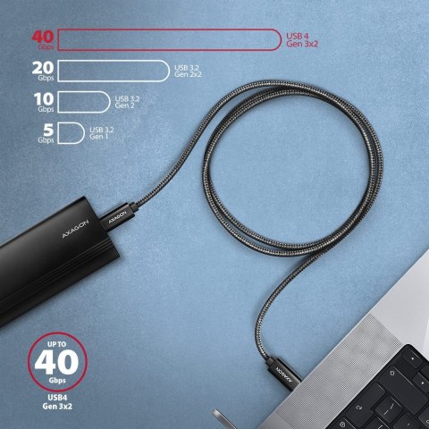 Axagon BUCM4X-CM10AB kabel USB USB 3.2 Gen 2x2 1 m USB C Czarny Axagon BUCM4X-CM10AB kabel USB USB 3.2 Gen 2x2 1 m USB C Czarny