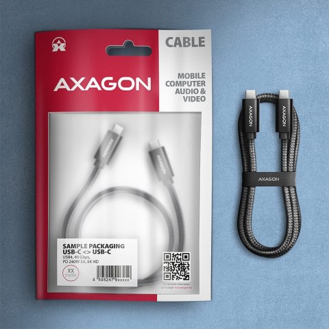 Axagon BUCM4X-CM10AB kabel USB USB 3.2 Gen 2x2 1 m USB C Czarny Axagon BUCM4X-CM10AB kabel USB USB 3.2 Gen 2x2 1 m USB C Czarny