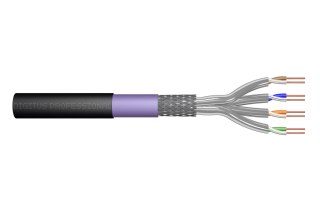 Digitus Kabel instalacyjny zewnętrzny suchy kat.7, S/FTP, AWG 23/1, PE, 100m, czarny, szpula