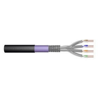 Digitus Kabel instalacyjny zewnętrzny suchy kat.7, S/FTP, AWG 23/1, PE, 100m, czarny, szpula
