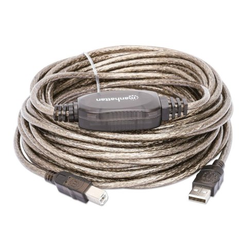 Kabel Manhattan 510424 USB USB 2.0 11 m USB A USB B Srebrny Kabel Manhattan 510424 USB USB 2.0 11 m USB A USB B Srebrny