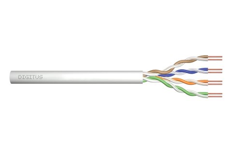 Kabel instalacyjny DIGITUS kat.5e, U/UTP, Eca, AWG 24/1, PVC, 50m, szary Kabel instalacyjny DIGITUS kat.5e, U/UTP, Eca, AWG 24/1, PVC, 50m, szary