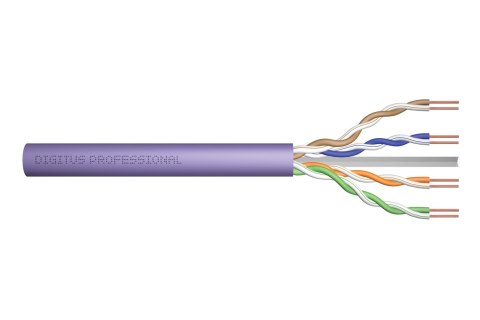 Kabel instalacyjny DIGITUS kat.6, U/UTP, Dca, AWG23/1, LSOH, 305m, fioletowy, karton Kabel instalacyjny DIGITUS kat.6, U/UTP, Dca, AWG23/1, LSOH, 305m, fioletowy, karton