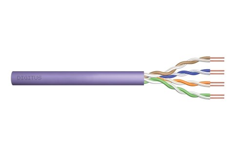 Kabel instalacyjny DIGITUS kat.6, U/UTP, Eca, AWG 24/1, PVC, 305m, fioletowy, karton Kabel instalacyjny DIGITUS kat.6, U/UTP, Eca, AWG 24/1, PVC, 305m, fioletowy, karton