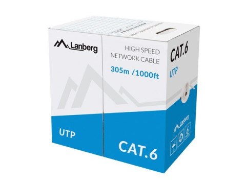Kabel sieciowy Lanberg LCU6-11CU-0305-S (UTP; 305m; kat. 6; kolor szary) Kabel sieciowy Lanberg LCU6-11CU-0305-S (UTP; 305m; kat. 6; kolor szary)