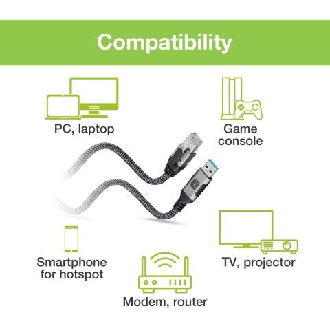 Kabel sieciowy USB-A na Gigabit Ethernet RJ45 1m Techly ICOC U3A-RJ45-010 Kabel sieciowy USB-A na Gigabit Ethernet RJ45 1m Techly ICOC U3A-RJ45-010