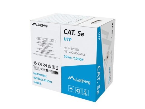Lanberg LCU5-15CC-0305-S kabel sieciowy Szary 305 m Cat.5/Cat.5e U/UTP (UTP)