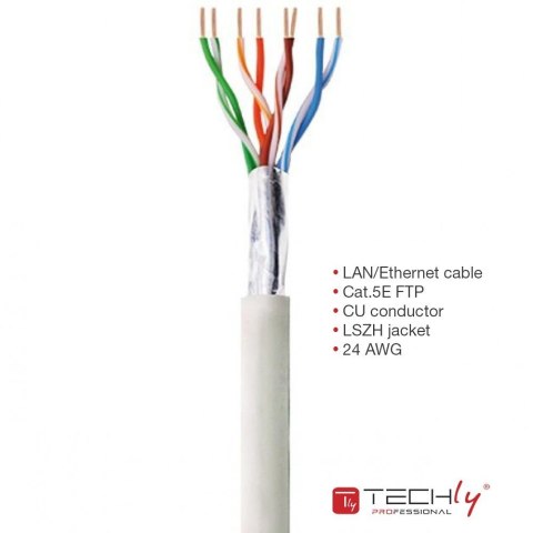 TECHLY KABEL SKRĘTKA CAT5E F/UTP DRUT MIEDŹ LSZH 3 TECHLY KABEL SKRĘTKA CAT5E F/UTP DRUT MIEDŹ LSZH 3