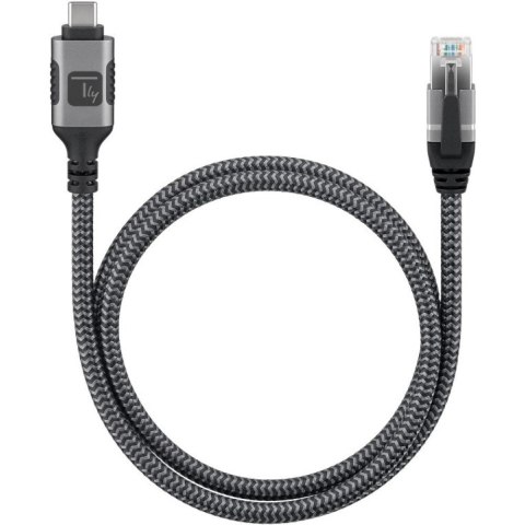 Techly ICOC U3C-RJ45-030 kabel sieciowy Srebrny, Czarny 3 m Cat6 F/UTP (FTP)