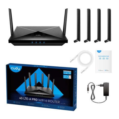 Cudy LT18 router bezprzewodowy Gigabit Ethernet Dual-band (2.4 GHz/5 GHz) 4G Czarny Cudy LT18 router bezprzewodowy Gigabit Ethernet Dual-band (2.4 GHz/5 GHz) 4G Czarny
