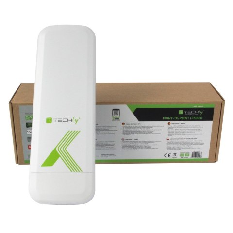 Techly I-WL-CPE880 punkt dostępowy WLAN 300 Mbit/s Biały Obsługa PoE Techly I-WL-CPE880 punkt dostępowy WLAN 300 Mbit/s Biały Obsługa PoE