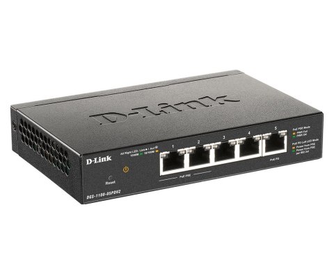 D-Link DGS-1100-05PDV2 łącza sieciowe Zarządzany Gigabit Ethernet (10/100/1000) Obsługa PoE Czarny D-Link DGS-1100-05PDV2 łącza sieciowe Zarządzany Gigabit Ethernet (10/100/1000) Obsługa PoE Czarny