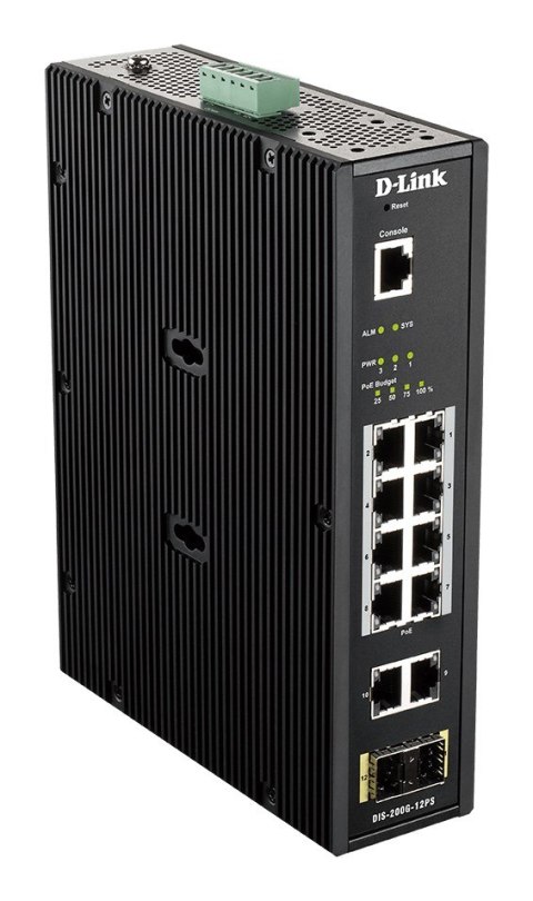 D-Link DIS-200G-12PS łącza sieciowe Zarządzany L2 Gigabit Ethernet (10/100/1000) Obsługa PoE Czarny D-Link DIS-200G-12PS łącza sieciowe Zarządzany L2 Gigabit Ethernet (10/100/1000) Obsługa PoE Czarny