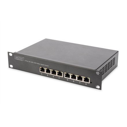 Digitus 8-portowy przełącznik gigabitowy, 10 cali, niezarządzalny Digitus 8-portowy przełącznik gigabitowy, 10 cali, niezarządzalny