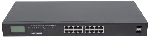 INTELLINET SWITCH GIGABIT 16X RJ45, POE+, 2X SFP, INTELLINET SWITCH GIGABIT 16X RJ45, POE+, 2X SFP,