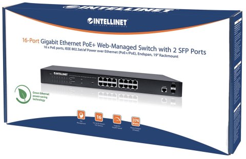 INTELLINET SWITCH GIGABIT ZARZĄDZALNY 16X RJ45 POE INTELLINET SWITCH GIGABIT ZARZĄDZALNY 16X RJ45 POE