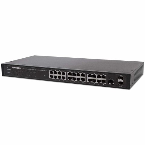 Intellinet 560917 łącza sieciowe Zarządzany Gigabit Ethernet (10/100/1000) 1U Czarny Intellinet 560917 łącza sieciowe Zarządzany Gigabit Ethernet (10/100/1000) 1U Czarny