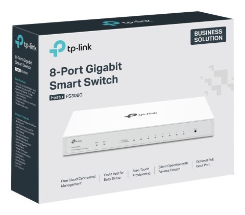 TP-Link Festa FS308G Zarządzany L2/L2+ Gigabit Ethernet (10/100/1000) Obsługa PoE Biały TP-Link Festa FS308G Zarządzany L2/L2+ Gigabit Ethernet (10/100/1000) Obsługa PoE Biały