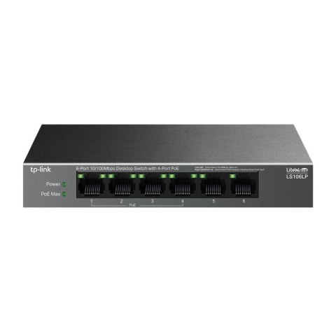 TP-Link LiteWave LS106LP łącza sieciowe Nie zarządzany Fast Ethernet (10/100) Obsługa PoE Czarny TP-Link LiteWave LS106LP łącza sieciowe Nie zarządzany Fast Ethernet (10/100) Obsługa PoE Czarny