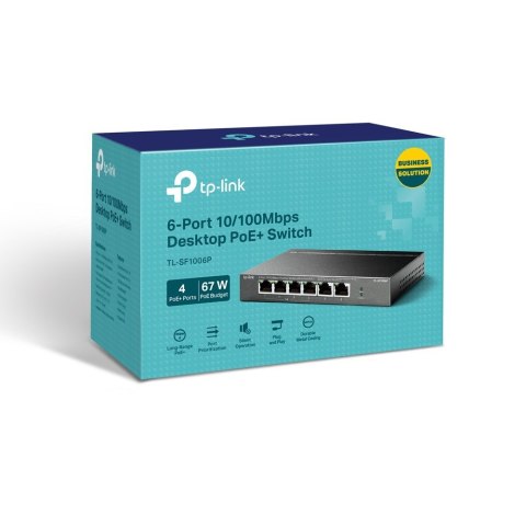 TP-Link TL-SF1006P łącza sieciowe Nie zarządzany Fast Ethernet (10/100) Obsługa PoE Czarny TP-Link TL-SF1006P łącza sieciowe Nie zarządzany Fast Ethernet (10/100) Obsługa PoE Czarny