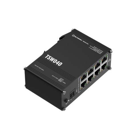 Teltonika NETWORKS TSW040 8-Port PoE+ Switch Nie zarządzany Fast Ethernet (10/100) Obsługa PoE Czarny Teltonika NETWORKS TSW040 8-Port PoE+ Switch Nie zarządzany Fast Ethernet (10/100) Obsługa PoE Czarny
