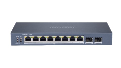 Hikvision DS-3E1510P-SI łącza sieciowe Zarządzany L2 Gigabit Ethernet (10/100/1000) Obsługa PoE Czarny