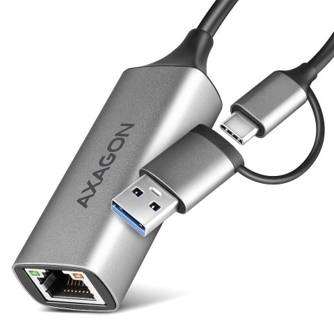 Karta sieciowa AXAGON ADE-TXCA Gigabit Ethernet, USB-C + USB-A - Titanium Grey Karta sieciowa AXAGON ADE-TXCA Gigabit Ethernet, USB-C + USB-A - Titanium Grey