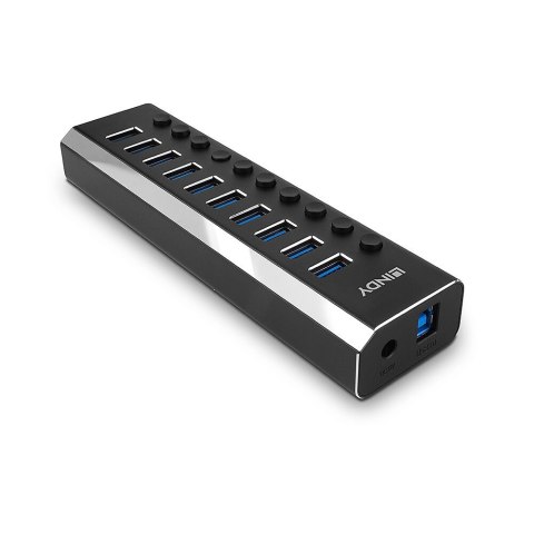 Lindy 43370 huby i koncentratory USB 3.2 Gen 1 (3.1 Gen 1) Type-B 5000 Mbit/s Czarny Lindy 43370 huby i koncentratory USB 3.2 Gen 1 (3.1 Gen 1) Type-B 5000 Mbit/s Czarny
