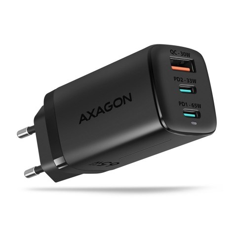 AXAGON ACU-DPQ65 Ładowarka sieciowa, GaN 65W, 3x port (USB-A + dual USB-C), PD3.0/QC4+/PPS/Apple AXAGON ACU-DPQ65 Ładowarka sieciowa, GaN 65W, 3x port (USB-A + dual USB-C), PD3.0/QC4+/PPS/Apple