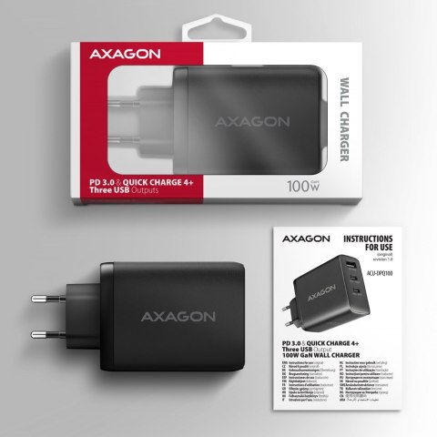 Axagon ACU-DPQ100 ładowarka do urządzeń przenośnych Komputer przenośny, Telefon komórkowy, Netbook, Laptop, Smartfon, Smartwatch Axagon ACU-DPQ100 ładowarka do urządzeń przenośnych Komputer przenośny, Telefon komórkowy, Netbook, Laptop, Smartfon, Smartwatch