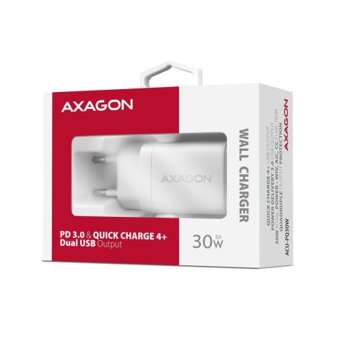 Axagon ACU-PQ30W Ladegerät QC3.0.4.0/AFC/FCP/PPS/Apple+ PD USB-C 30W - weiß - USB Typ C Telefon komórkowy, Smartfon, Smartwatch, Axagon ACU-PQ30W Ladegerät QC3.0.4.0/AFC/FCP/PPS/Apple+ PD USB-C 30W - weiß - USB Typ C Telefon komórkowy, Smartfon, Smartwatch,