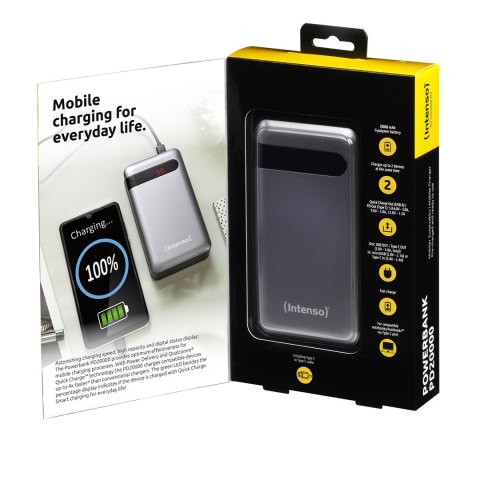 Intenso PD20000 Power Delivery Litowo-polimerowy (LiPo) 20000 mAh Antracyt Intenso PD20000 Power Delivery Litowo-polimerowy (LiPo) 20000 mAh Antracyt