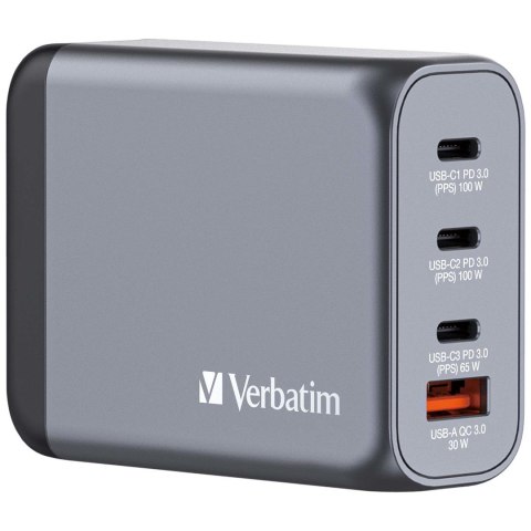 Ładowarka sieciowa Verbatim GaN GNC-100 4-PORT 100W/USB A/C (EU/UK/US) Ładowarka sieciowa Verbatim GaN GNC-100 4-PORT 100W/USB A/C (EU/UK/US)