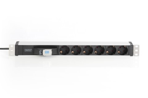 Digitus Listwa zasilająca PDU 19" Rack, 6x schuko, 2.0m, 1x wtyk unischuko, 16A, wyłącznik nadprądowy, profil aluminiowy Digitus Listwa zasilająca PDU 19" Rack, 6x schuko, 2.0m, 1x wtyk unischuko, 16A, wyłącznik nadprądowy, profil aluminiowy