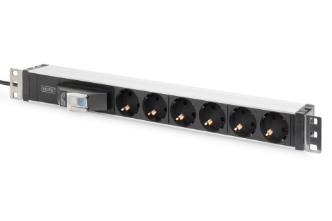 Digitus Listwa zasilająca PDU 19" Rack, 6x schuko, 2.0m, 1x wtyk unischuko, 16A, wyłącznik nadprądowy, profil aluminiowy Digitus Listwa zasilająca PDU 19" Rack, 6x schuko, 2.0m, 1x wtyk unischuko, 16A, wyłącznik nadprądowy, profil aluminiowy