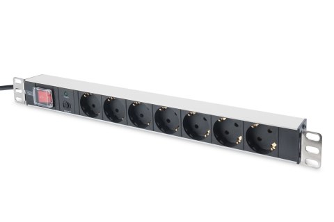 Digitus Listwa zasilająca PDU 19" Rack, 7x gniazdo schuko, 2.0m, 1x wtyk unischuko, 16A, wł./wył., zabezpieczenie przeciążeniowe Digitus Listwa zasilająca PDU 19" Rack, 7x gniazdo schuko, 2.0m, 1x wtyk unischuko, 16A, wł./wył., zabezpieczenie przeciążeniowe