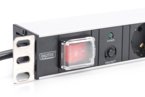 Digitus Listwa zasilająca PDU 19" Rack, 7x gniazdo schuko, 2.0m, 1x wtyk unischuko, 16A, wł./wył., zabezpieczenie przeciążeniowe Digitus Listwa zasilająca PDU 19" Rack, 7x gniazdo schuko, 2.0m, 1x wtyk unischuko, 16A, wł./wył., zabezpieczenie przeciążeniowe
