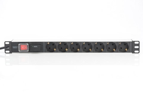 Digitus Listwa zasilająca PDU 19" Rack, 7x gniazdo schuko, 2.0m, 1x wtyk unischuko, 16A, wł./wył., zabezpieczenie przepięciowe, Digitus Listwa zasilająca PDU 19" Rack, 7x gniazdo schuko, 2.0m, 1x wtyk unischuko, 16A, wł./wył., zabezpieczenie przepięciowe,