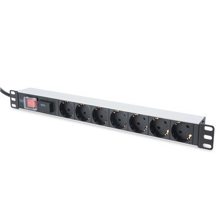 Digitus Listwa zasilająca PDU 19" Rack, 7x gniazdo schuko, 2.0m, 1x wtyk unischuko, 16A, wł./wył., zabezpieczenie przepięciowe, Digitus Listwa zasilająca PDU 19" Rack, 7x gniazdo schuko, 2.0m, 1x wtyk unischuko, 16A, wł./wył., zabezpieczenie przepięciowe,