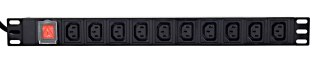 Gembird Listwa zasilająca rack (PDU), 10 gniazd C13, 1U, 16A, wtyk C19 2m