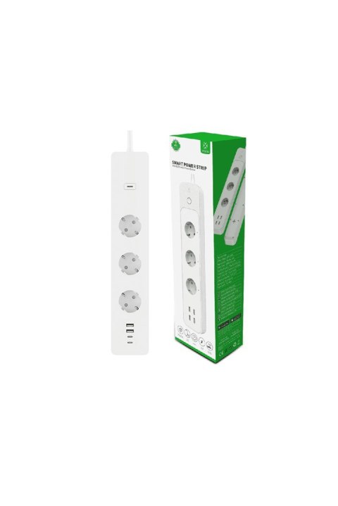 Inteligentna listwa zasilająca WOOX R6132 3xgniazdo sieciowe AC Typ F (CEE 7/4), 2xUSB, 2xUSB-C, WiFi, 1,5m, Biała Inteligentna listwa zasilająca WOOX R6132 3xgniazdo sieciowe AC Typ F (CEE 7/4), 2xUSB, 2xUSB-C, WiFi, 1,5m, Biała