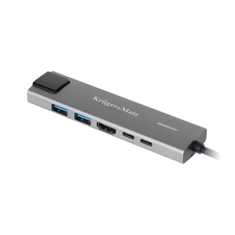 Adapter (HUB) USB typu C na HDMI/2x USB3.0/2x USB typu C/RJ45 Adapter (HUB) USB typu C na HDMI/2x USB3.0/2x USB typu C/RJ45