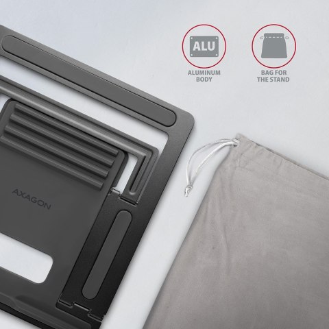 Axagon STND-L stojak na laptop Podstawka na notebooka Szary 40,6 cm (16") Axagon STND-L stojak na laptop Podstawka na notebooka Szary 40,6 cm (16")