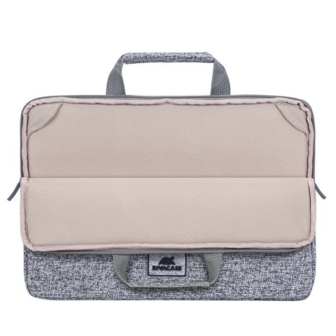 Etui na laptop 13,3" RIVACASE Anvik, jasny szare, z uchwytem, z materiału wodoodpornego, pluszowe wnętrze, tylna kieszeń na smar Etui na laptop 13,3" RIVACASE Anvik, jasny szare, z uchwytem, z materiału wodoodpornego, pluszowe wnętrze, tylna kieszeń na smar